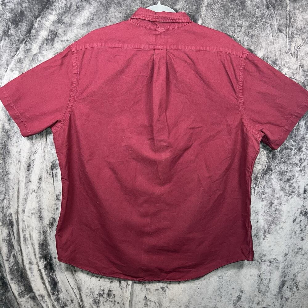 Ralph Lauren Red Short Sleeve Button Down Shirt Navy Blue XL Blue Pony Logo - Picture 5 of 7